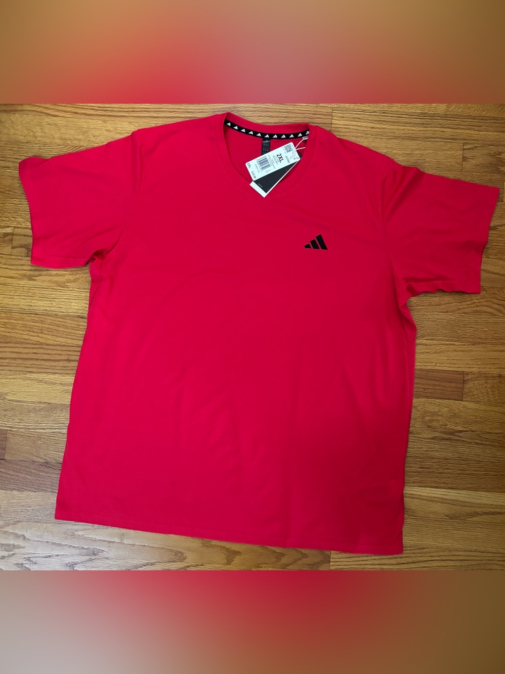 Adidas Aeroready Tee Men’s 2XL Red Round Neck Logo Tshirt Athletic Shirt New